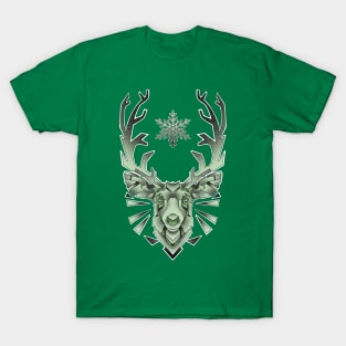 green geometric reindeer T-Shirt